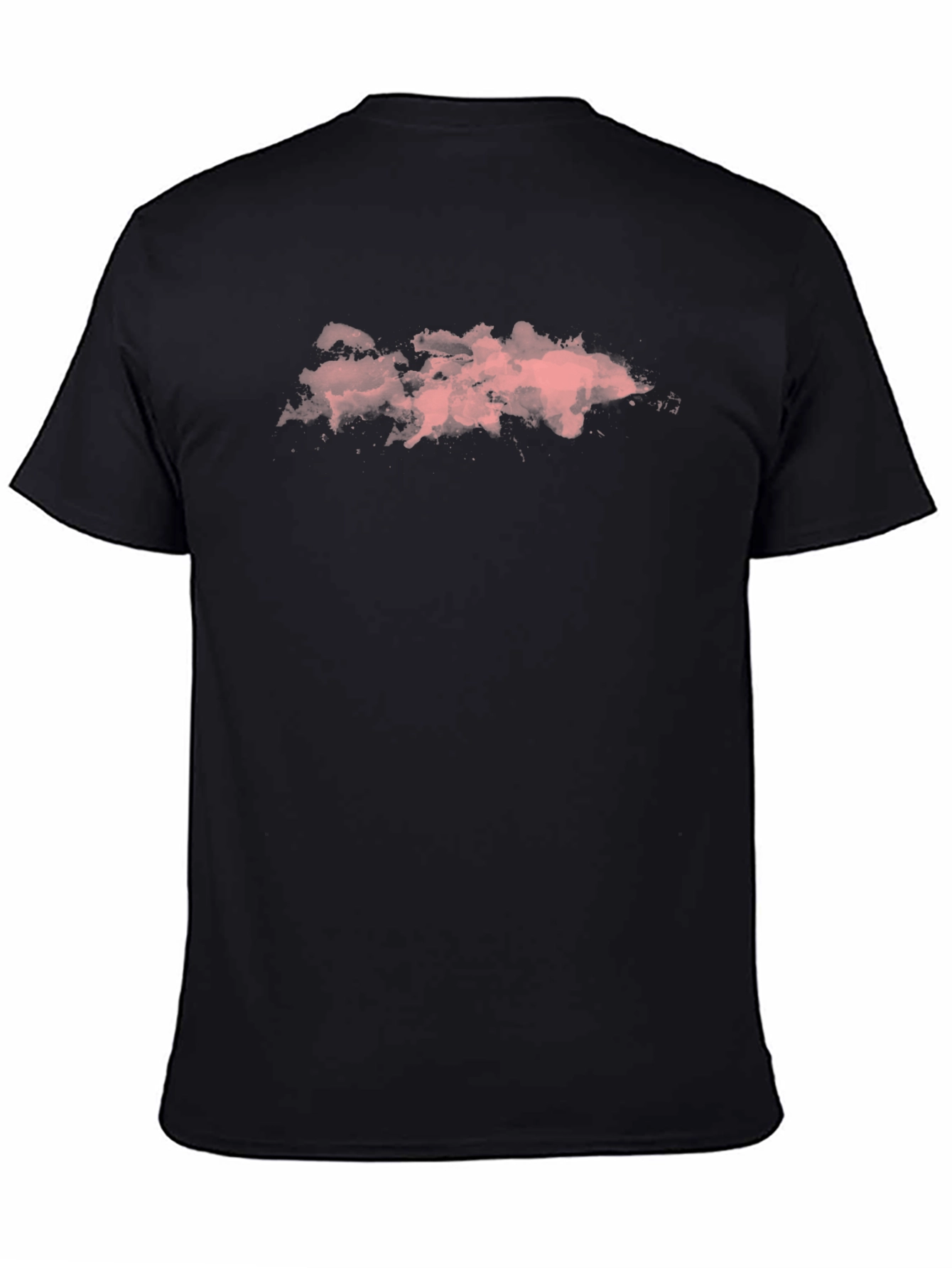 Pink Cloud Graphic Black T-Shirt