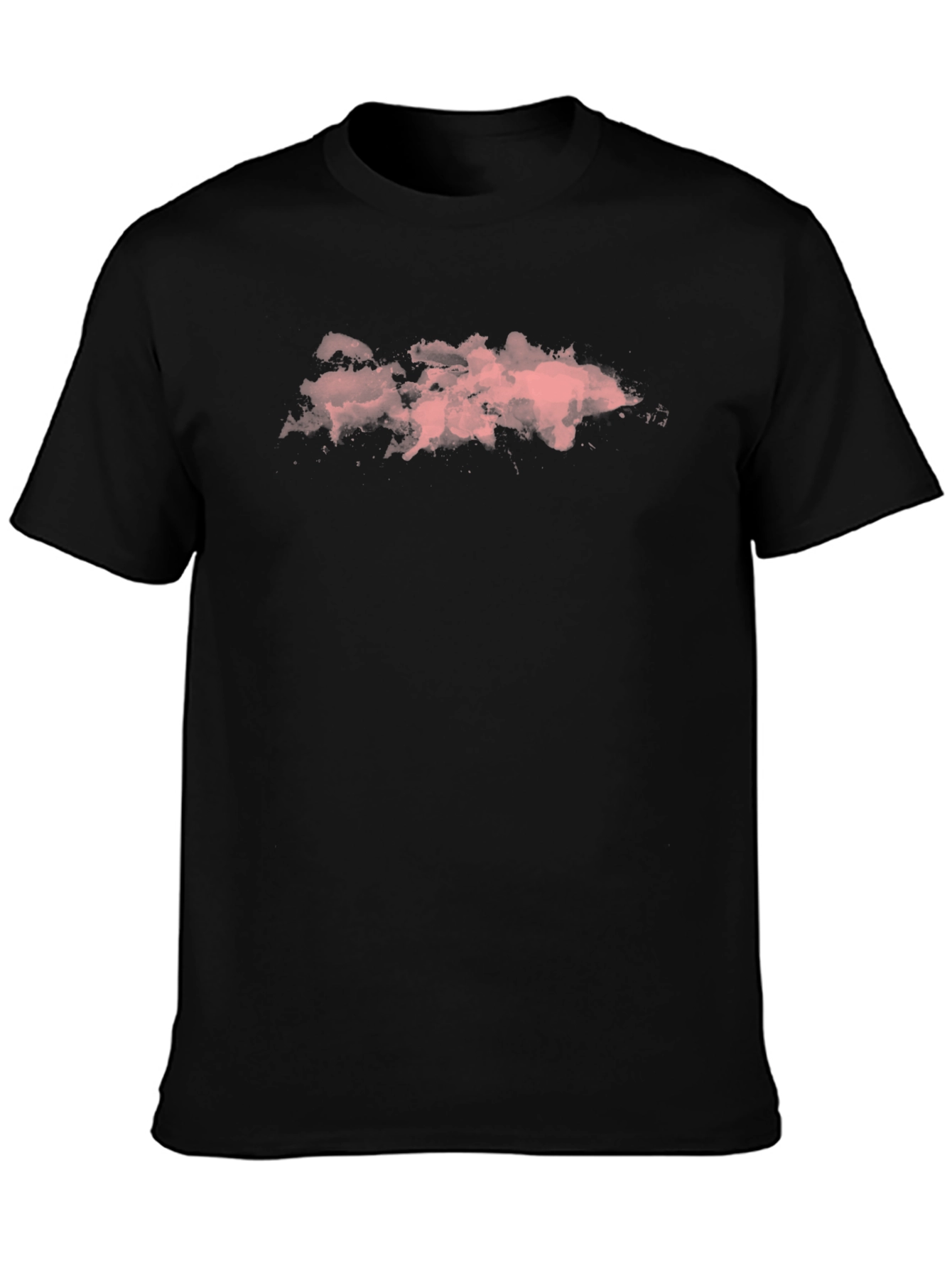 Pink Cloud Graphic Black T-Shirt