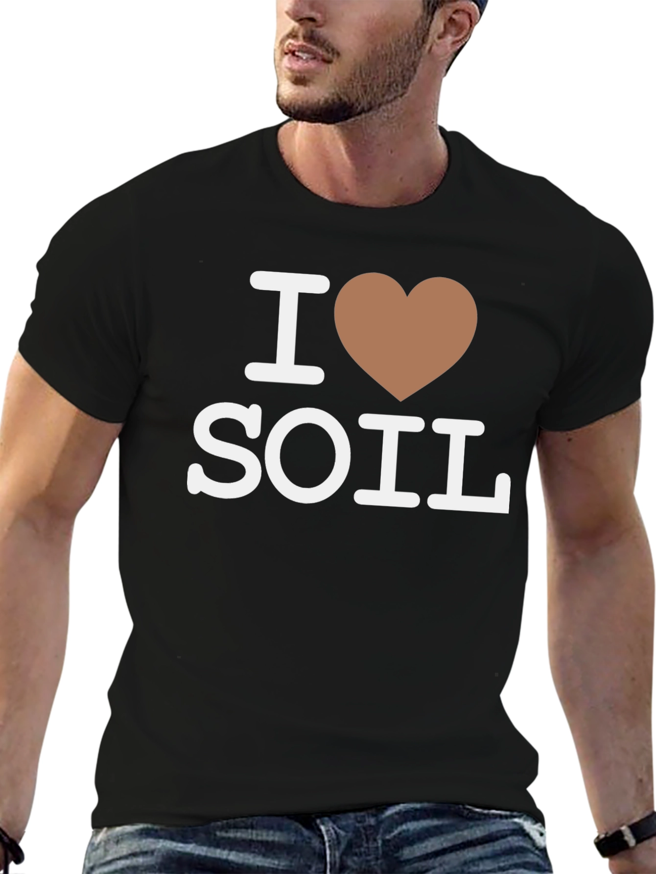 I Love Soil T-Shirt - Black Cotton Graphic Tee