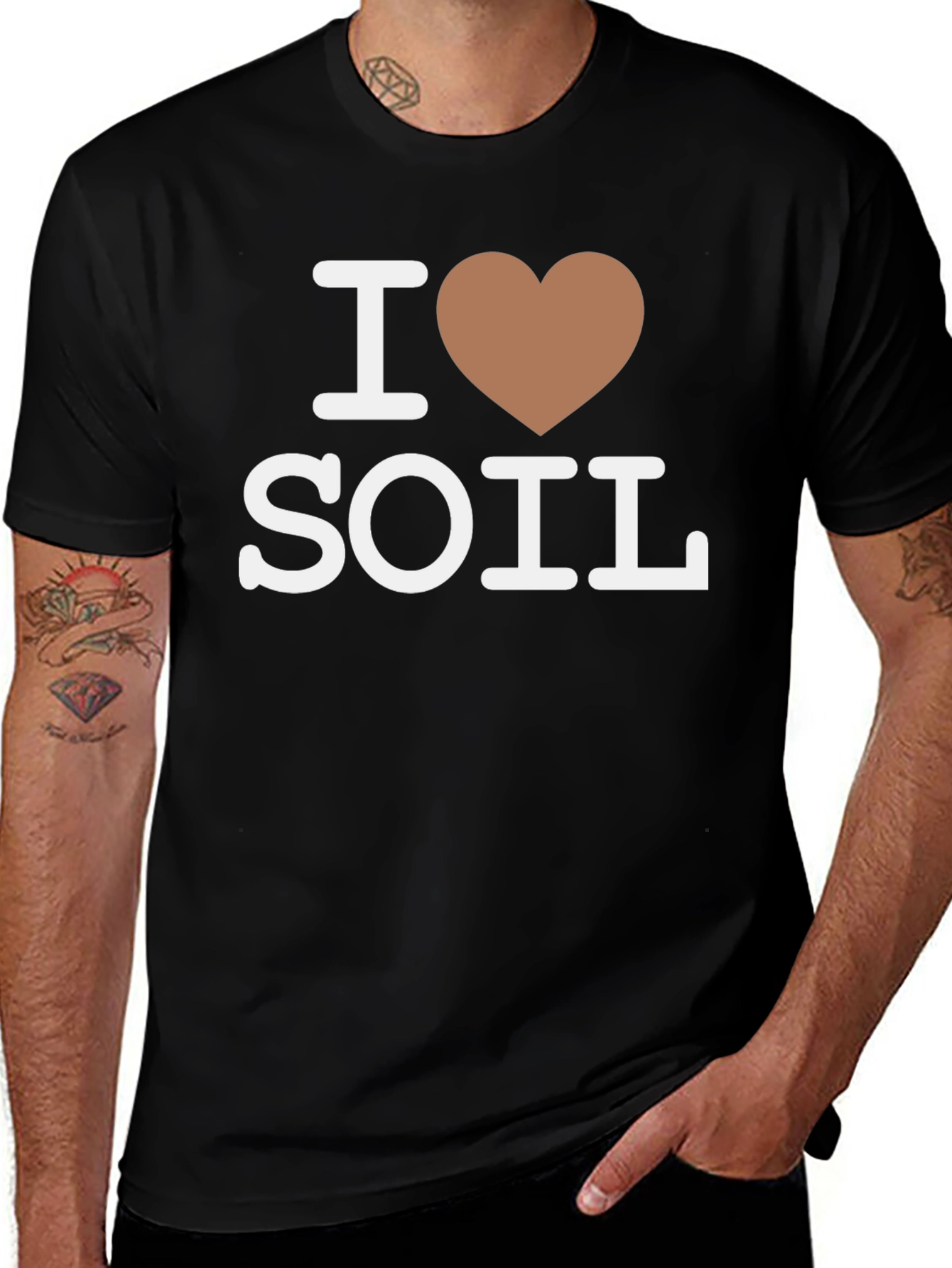 I Love Soil T-Shirt - Black Cotton Graphic Tee