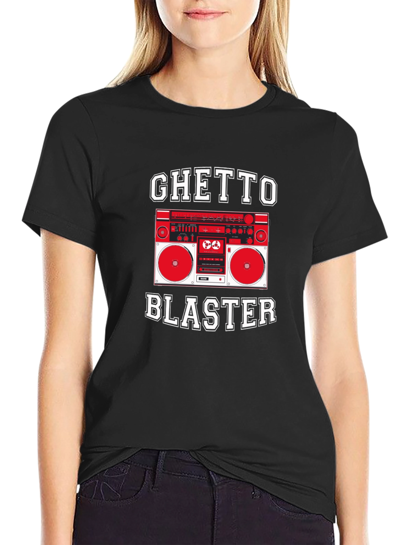 Ghetto Blaster Graphic Tee - Retro Boombox T-Shirt