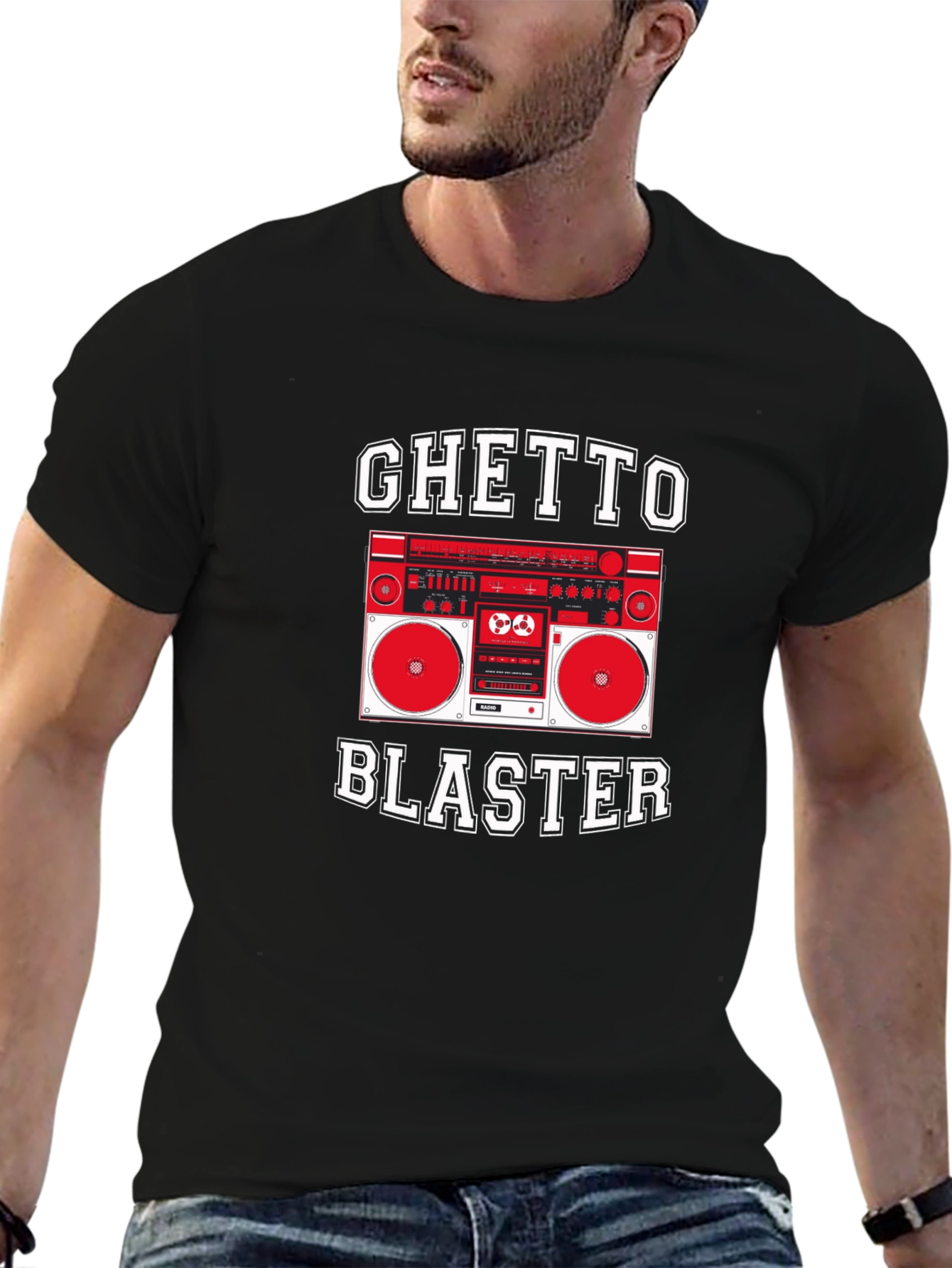 Ghetto Blaster Graphic Tee - Retro Boombox T-Shirt