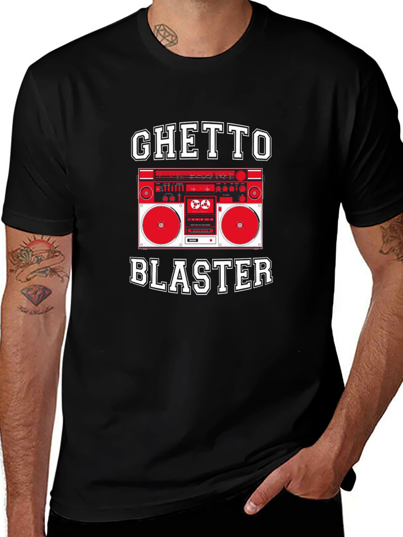 Ghetto Blaster Graphic Tee - Retro Boombox T-Shirt