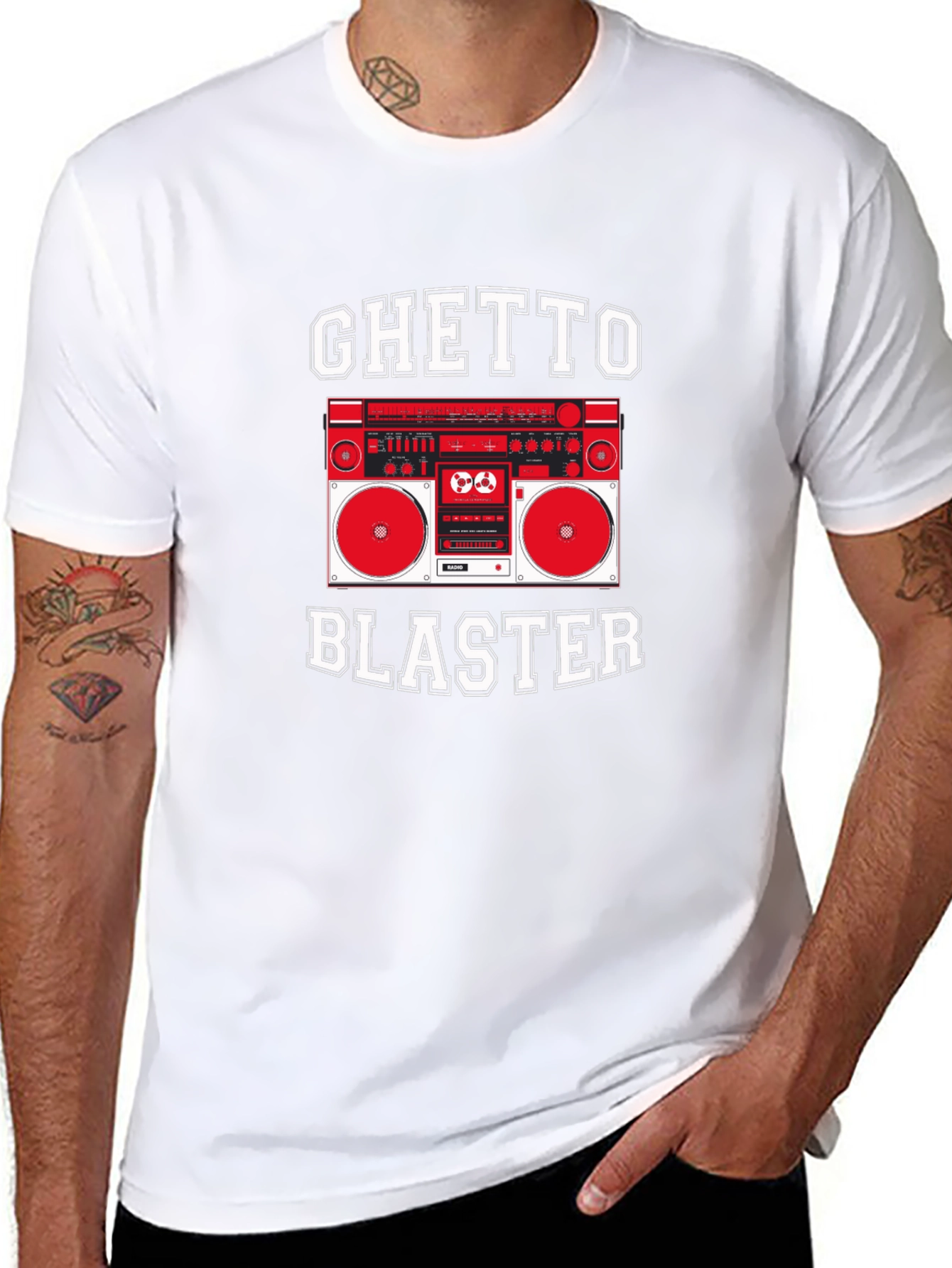 Ghetto Blaster Graphic Tee - Retro Boombox T-Shirt