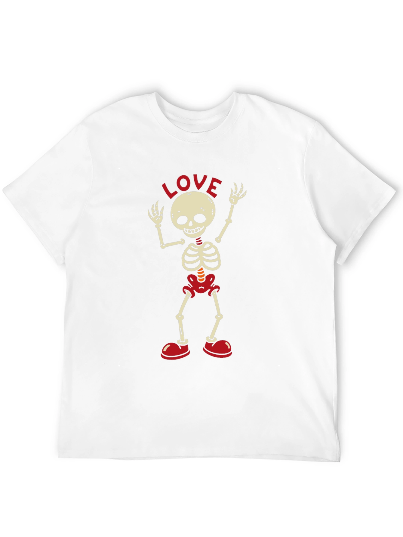 Skeleton LOVE T-Shirt - Black Crew Neck Tee