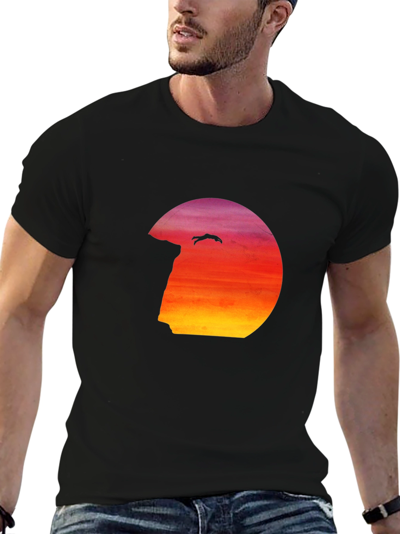 Cliff Diver Graphic Tee - Mens Black T-Shirt
