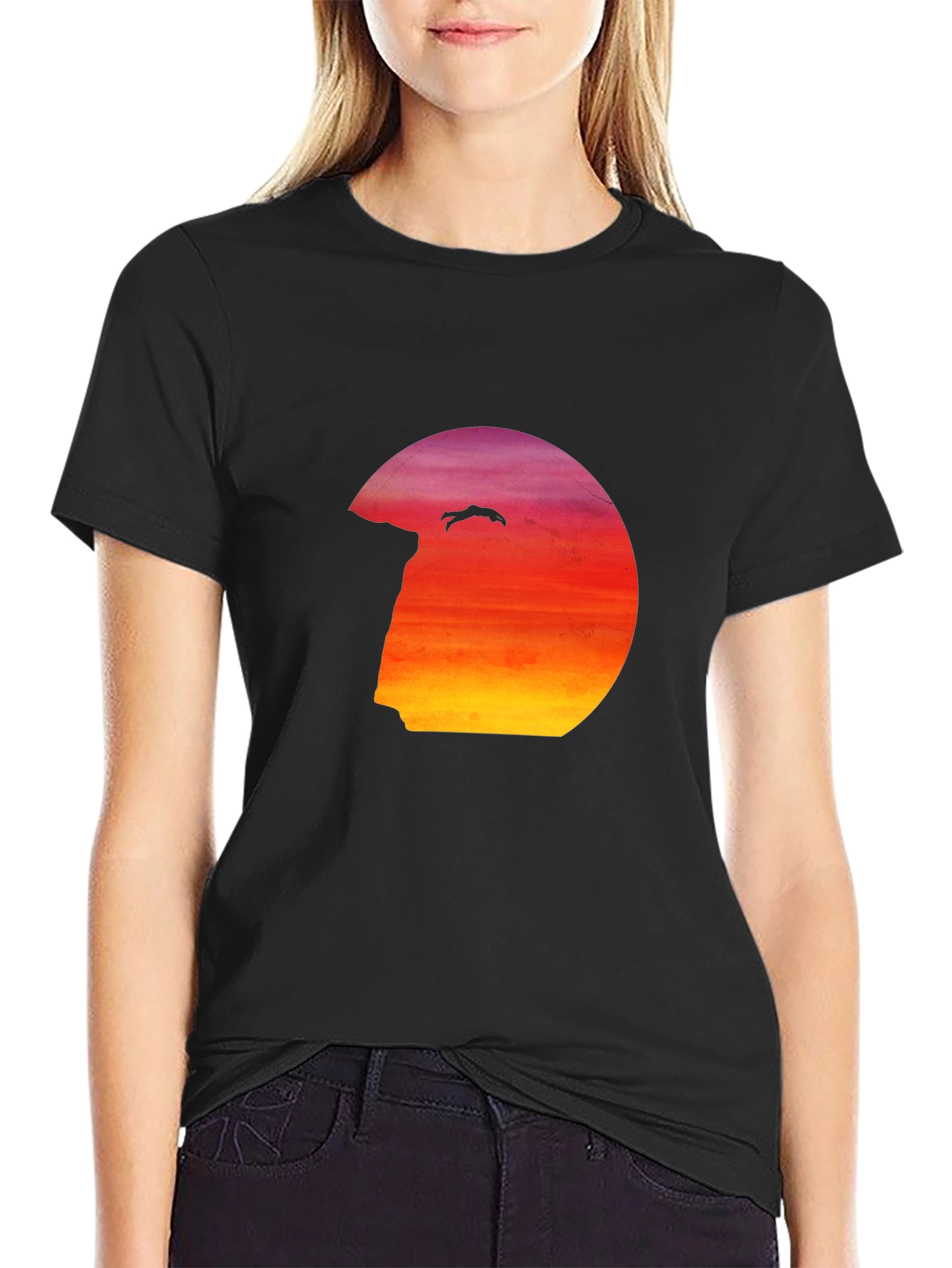 Cliff Diver Graphic Tee - Mens Black T-Shirt