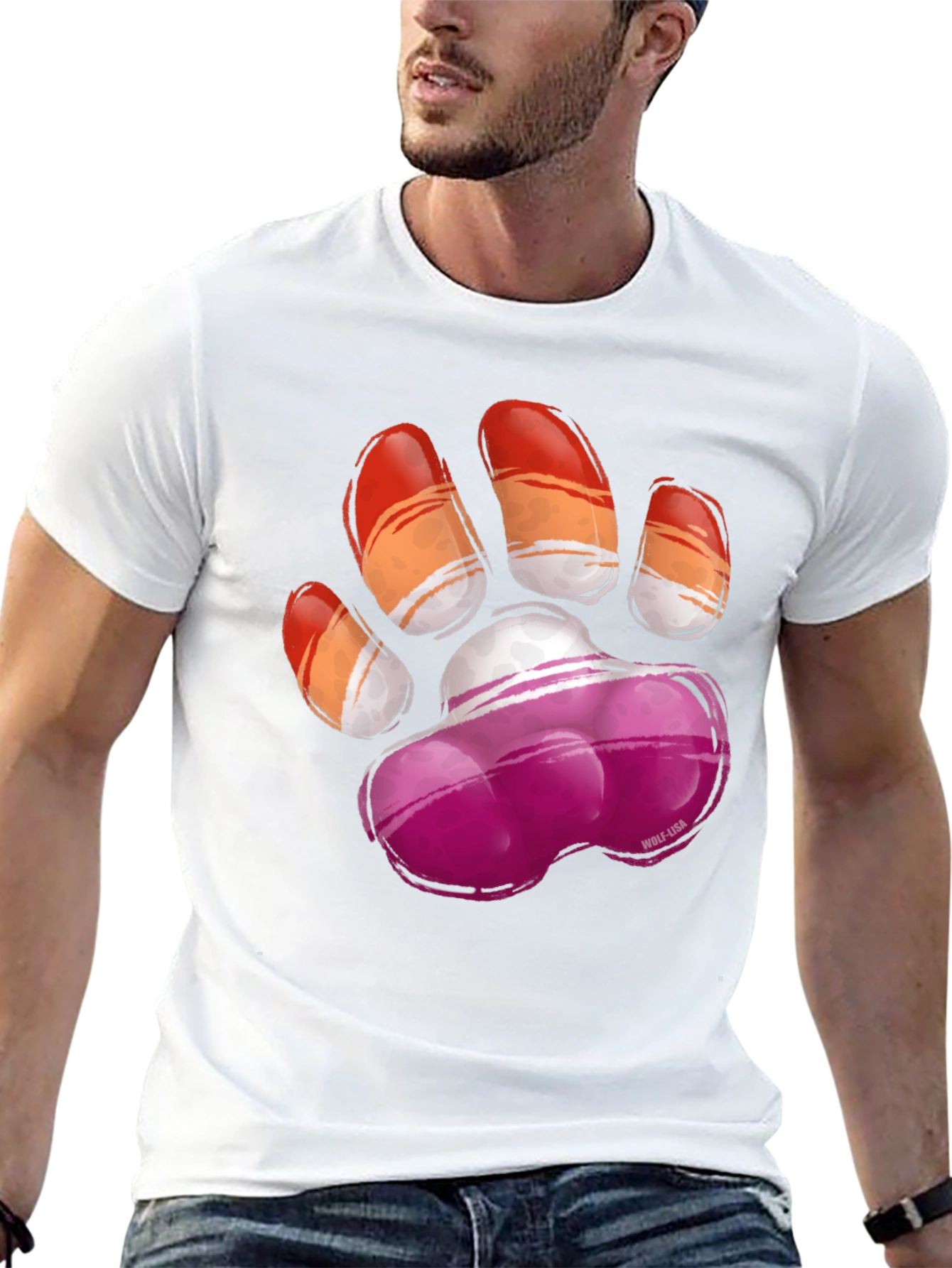 Lesbian Pride Paw Print T-Shirt - Graphic Tee