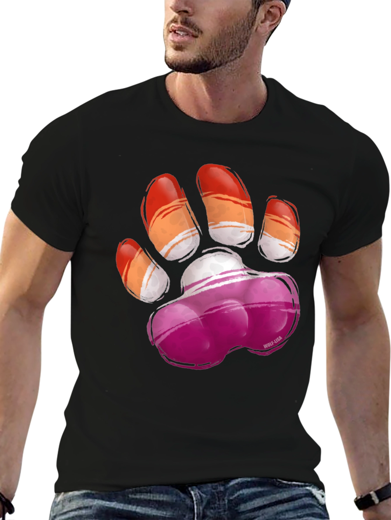 Lesbian Pride Paw Print T-Shirt - Graphic Tee