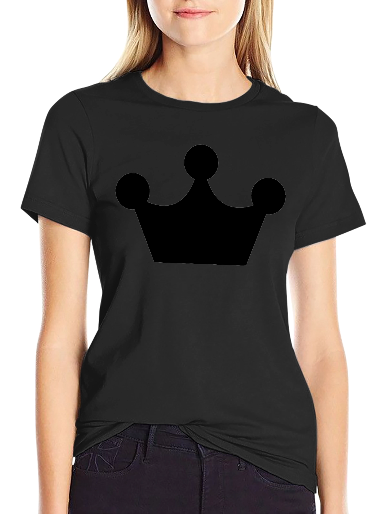 Crown Graphic Tee - Stylish Mens Black T-Shirt