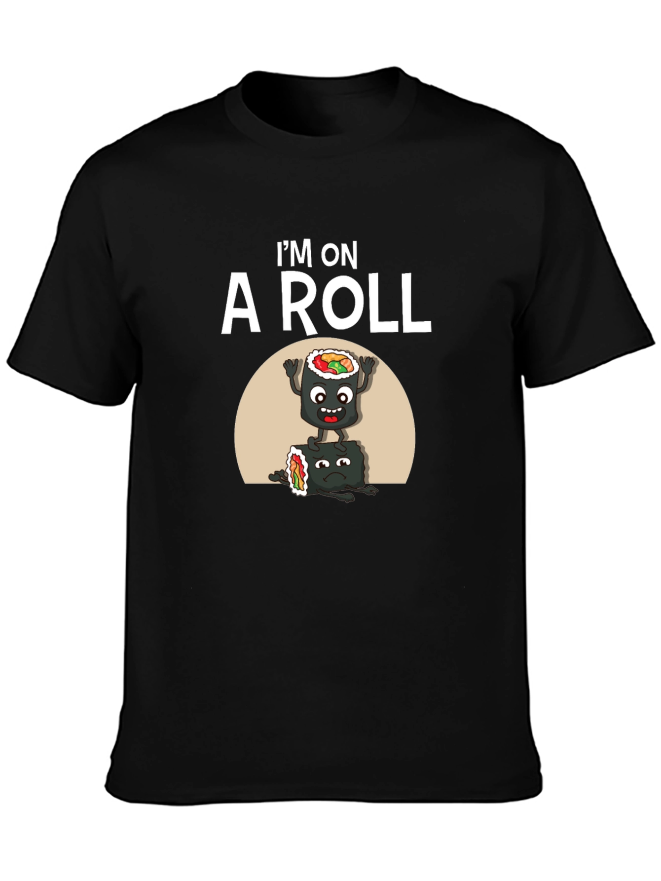 Im on A Roll Sushi Graphic Tee - Black