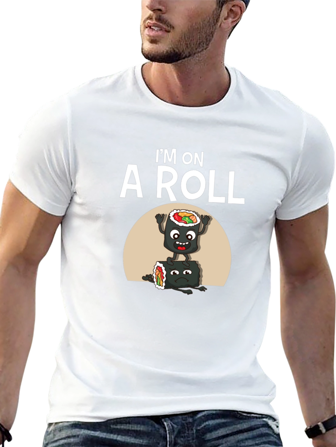 Im on A Roll Sushi Graphic Tee - Black