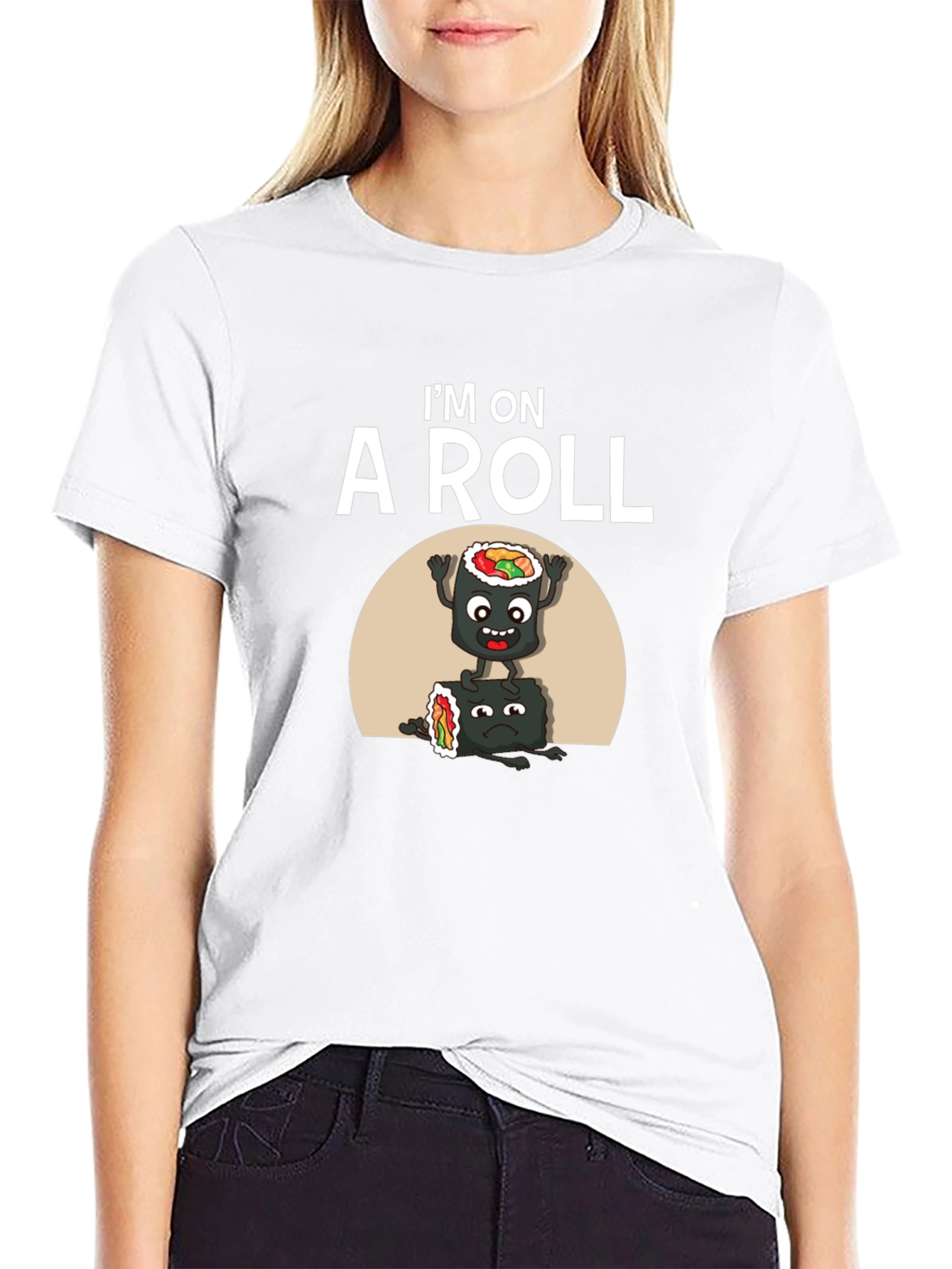 Im on A Roll Sushi Graphic Tee - Black