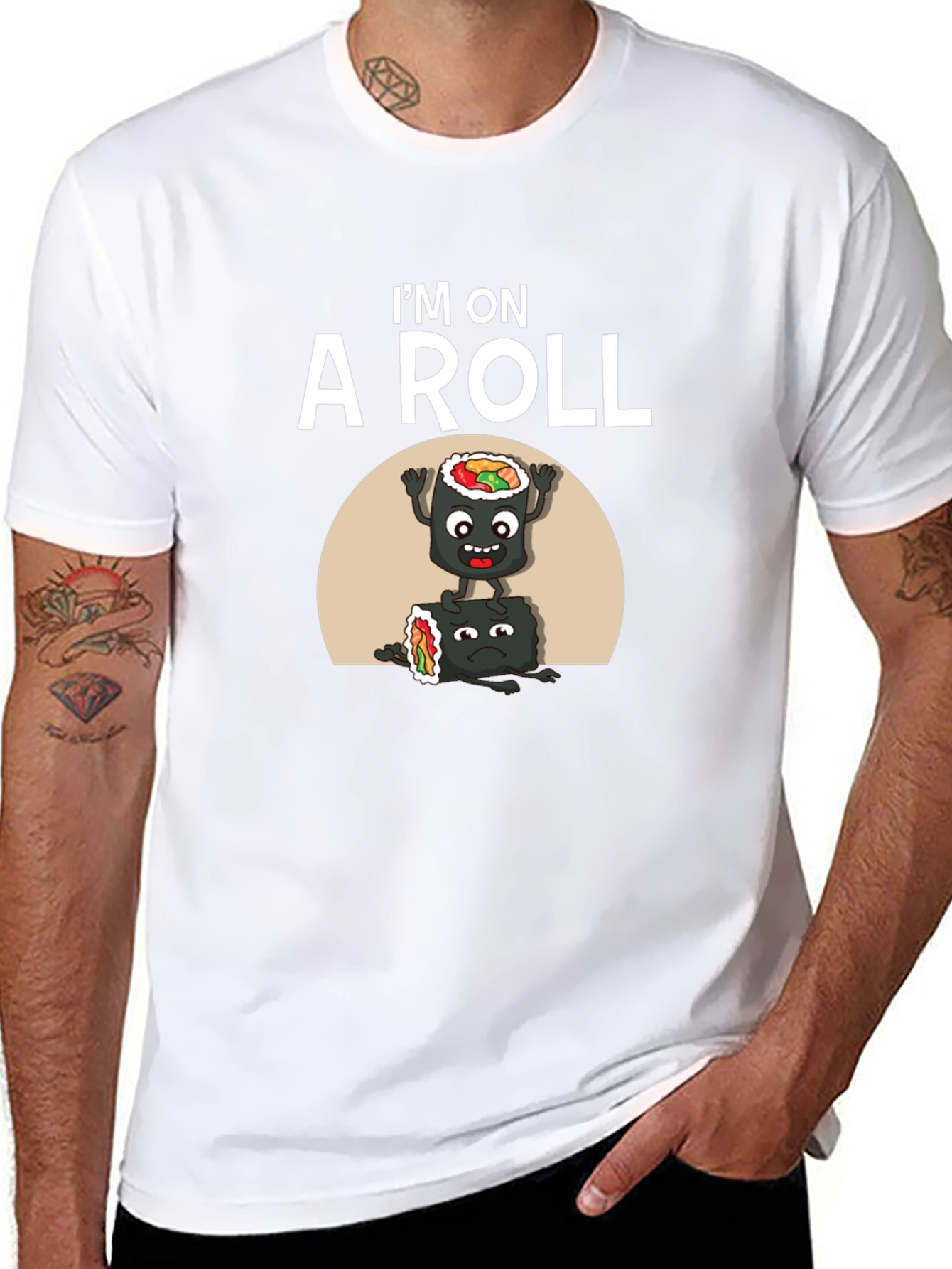 Im on A Roll Sushi Graphic Tee - Black