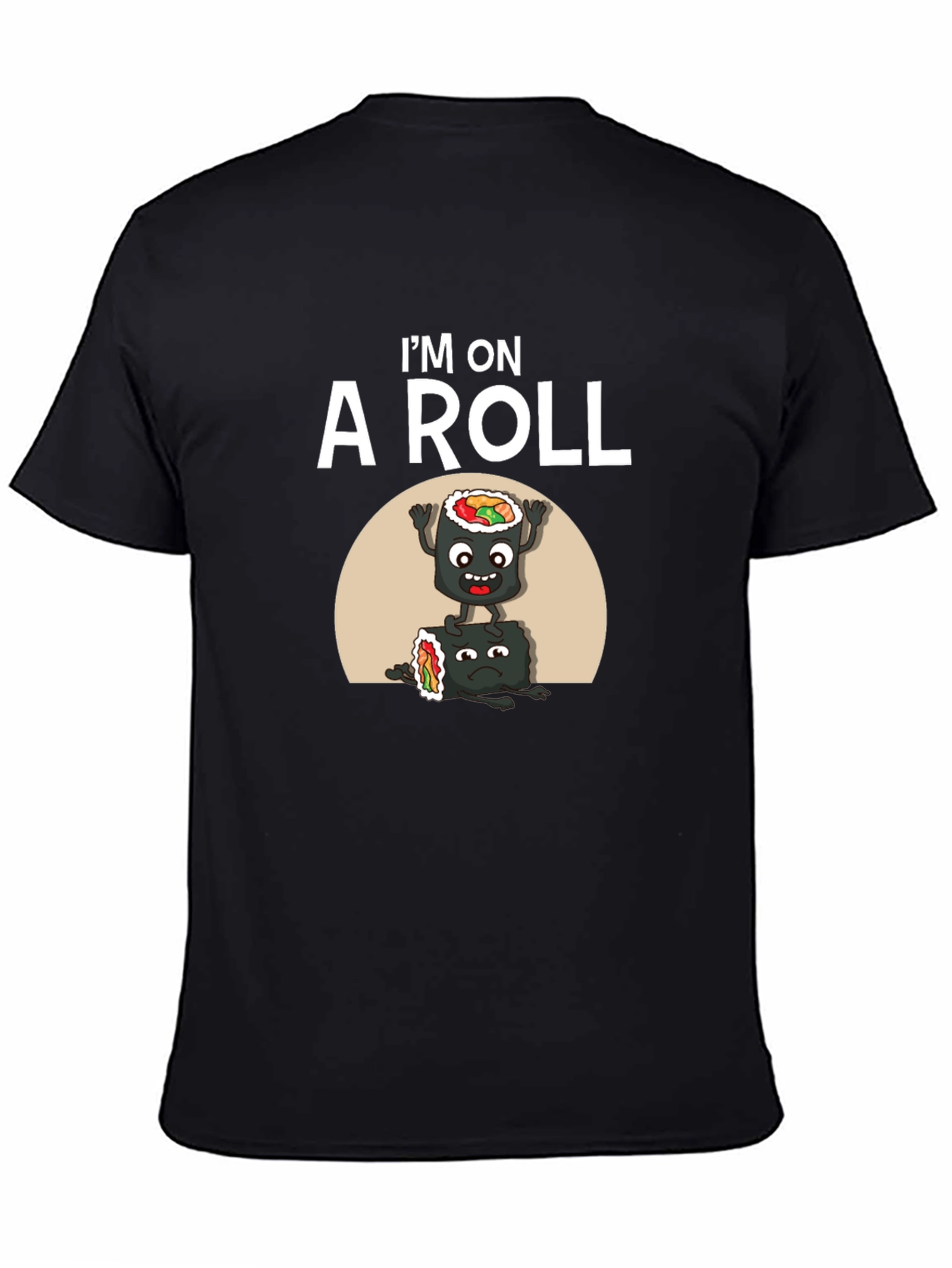 Im on A Roll Sushi Graphic Tee - Black