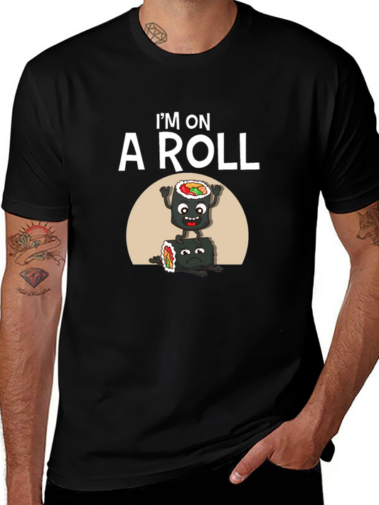 Im on A Roll Sushi Graphic Tee - Black