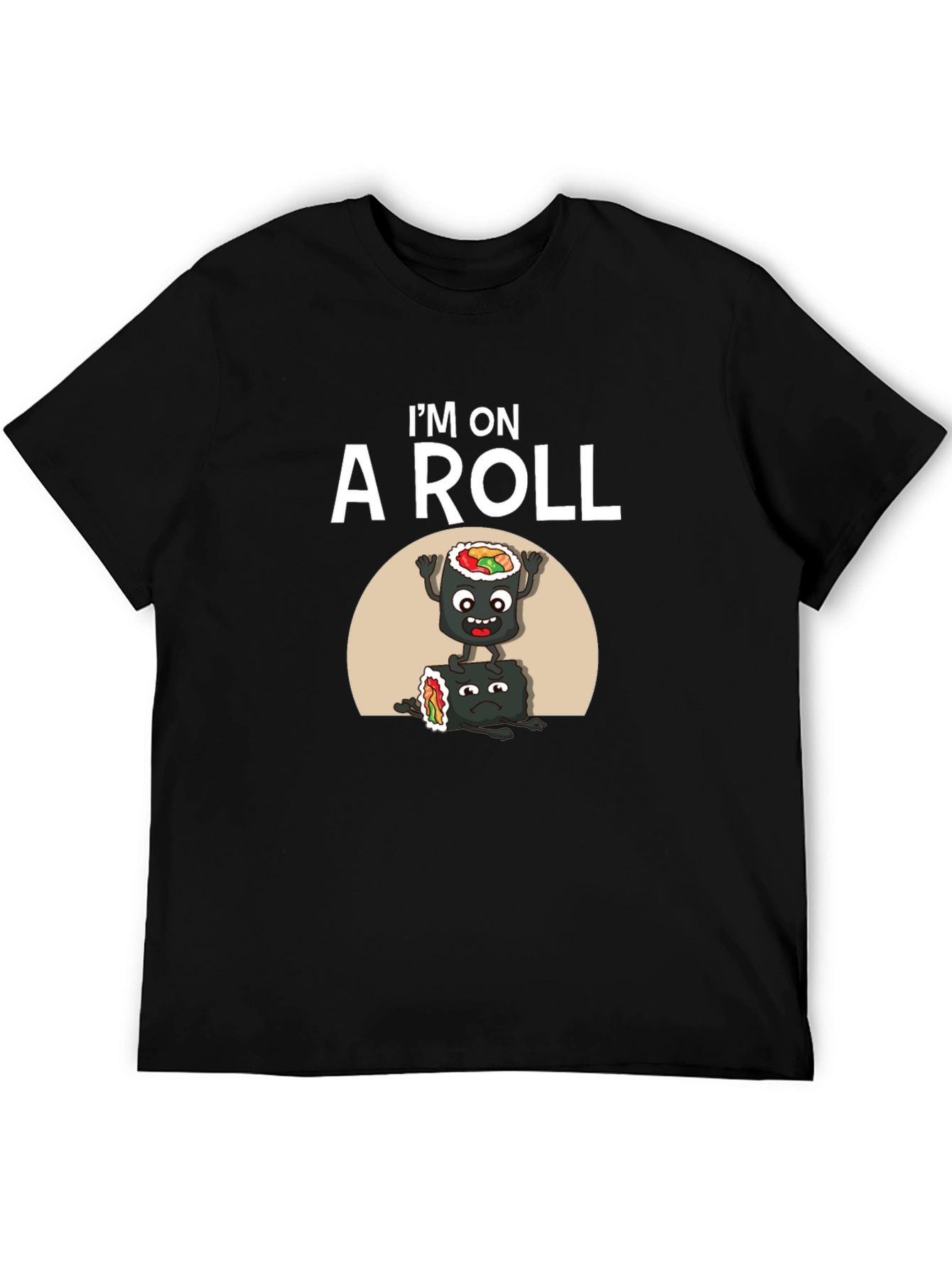 Im on A Roll Sushi Graphic Tee - Black