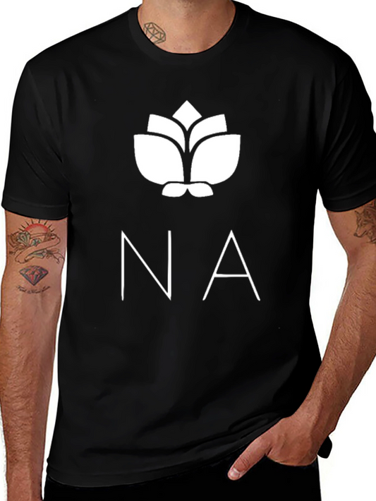 Black T-Shirt with White Flower Logo