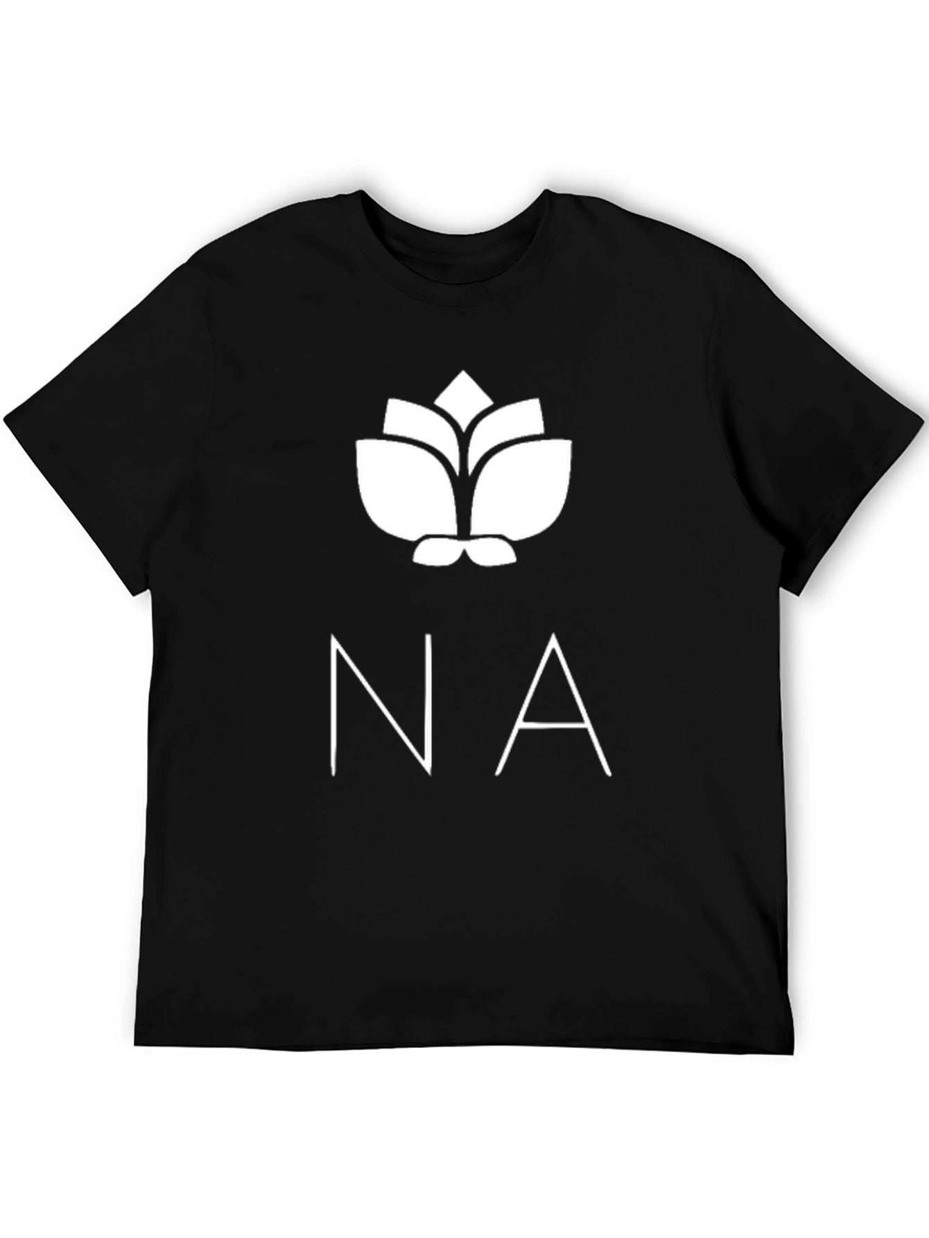Black T-Shirt with White Flower Logo