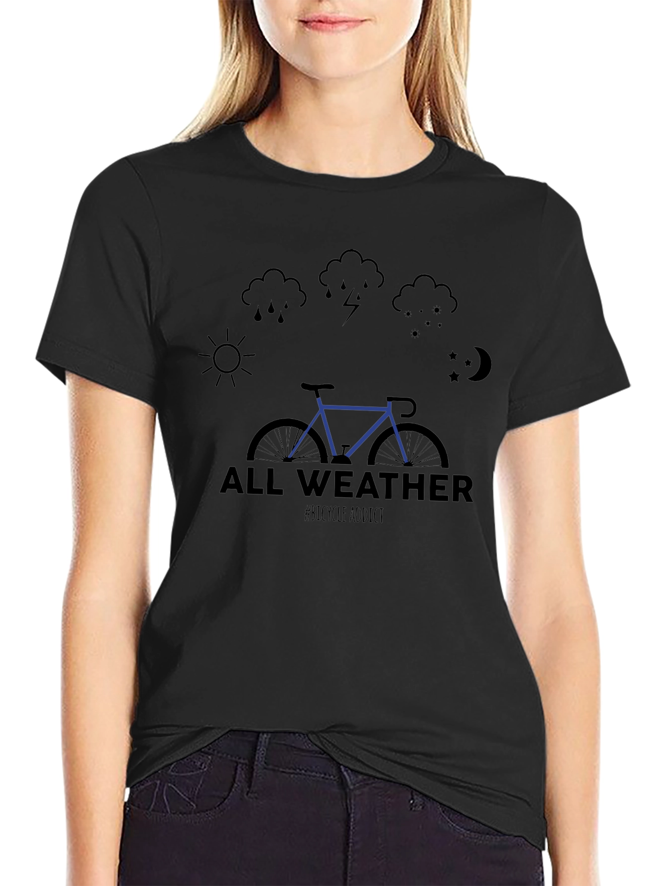 All Weather Bicycle Addict Graphic Tee
