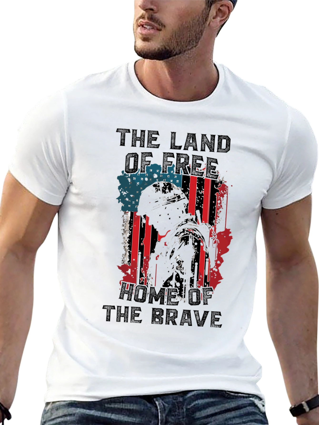 Patriotic USA Flag Graphic Print T-Shirt
