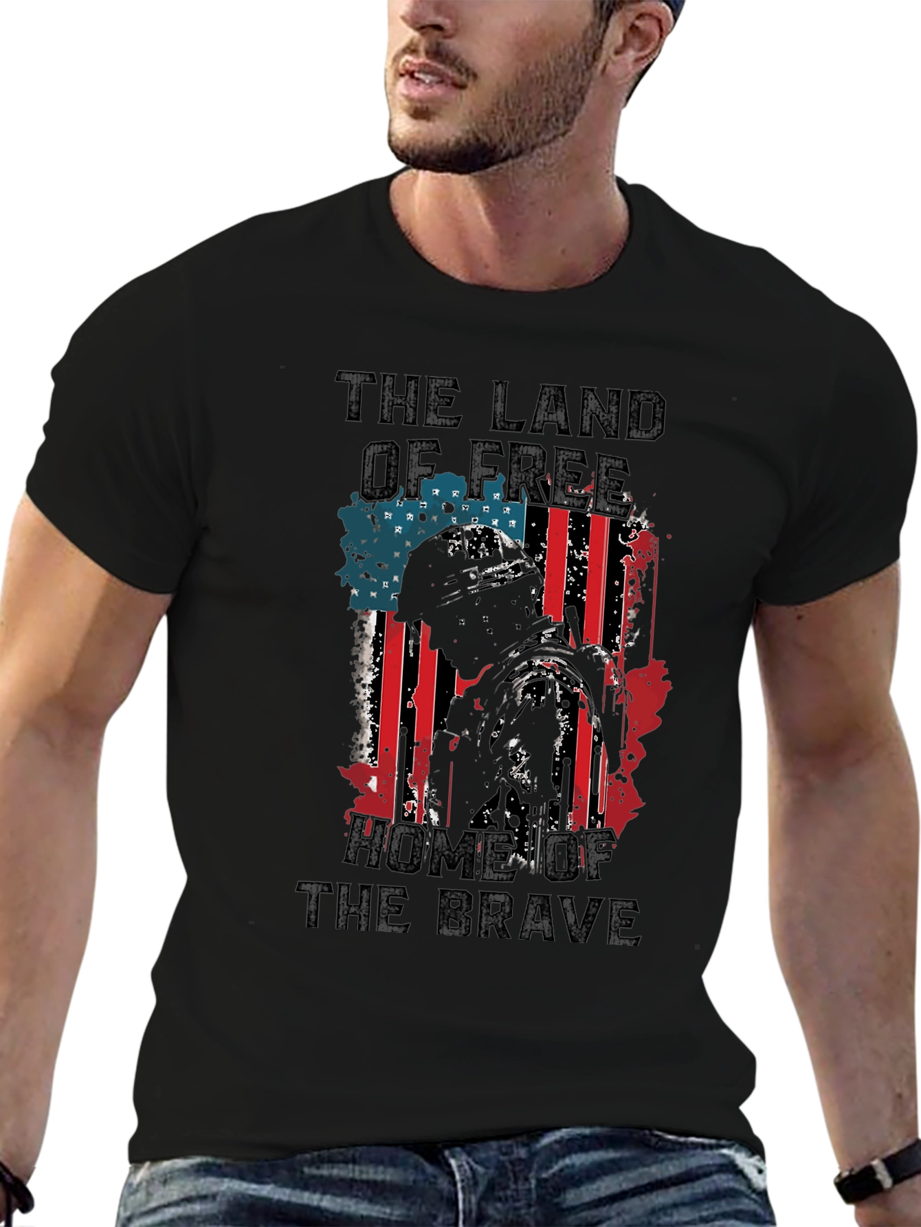 Patriotic USA Flag Graphic Print T-Shirt