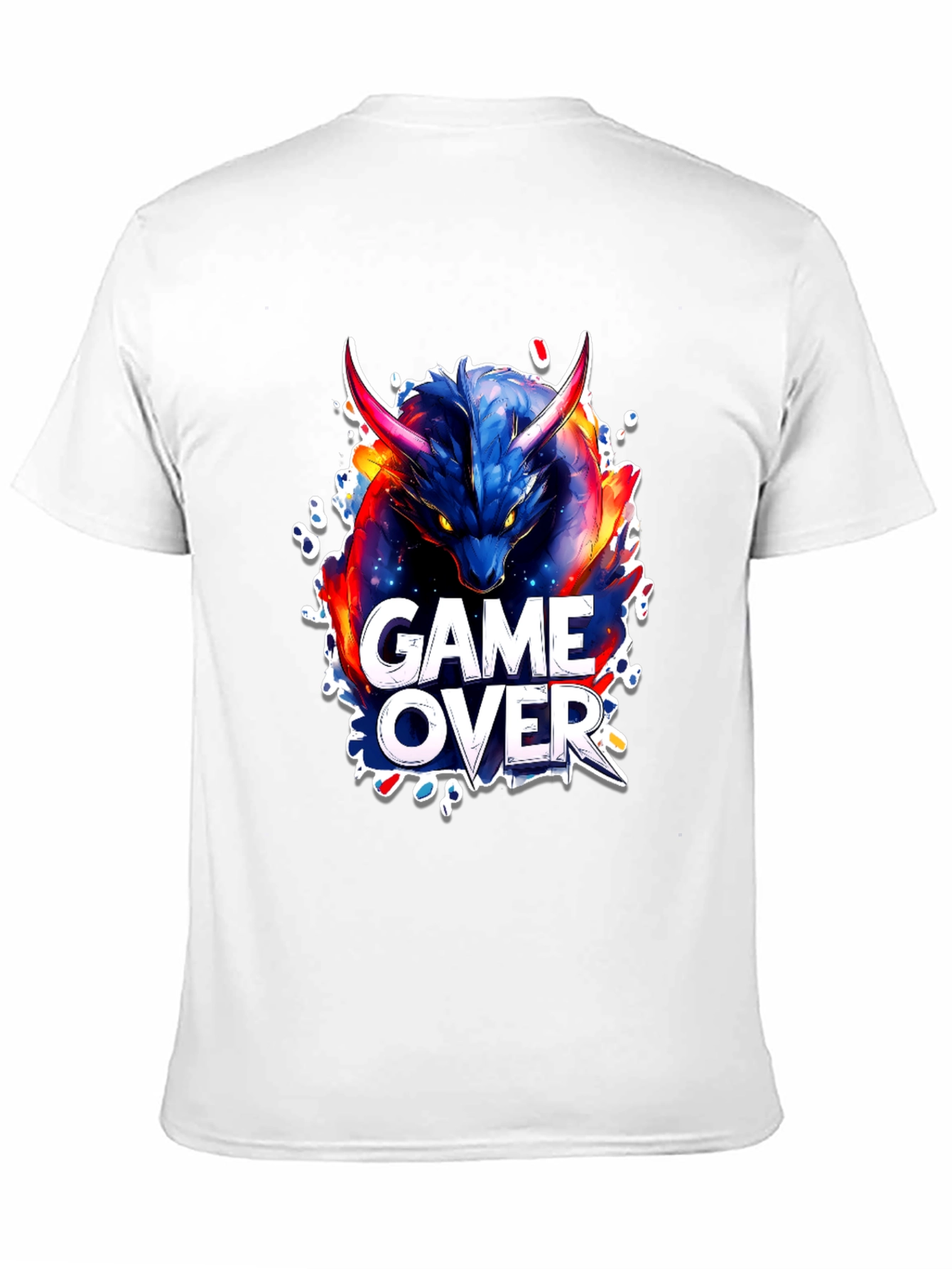 Game Over Dragon Graphic Tee - Black