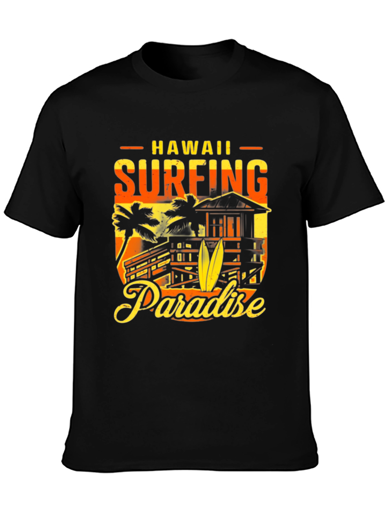 Hawaii Surfing Paradise Graphic T-Shirt