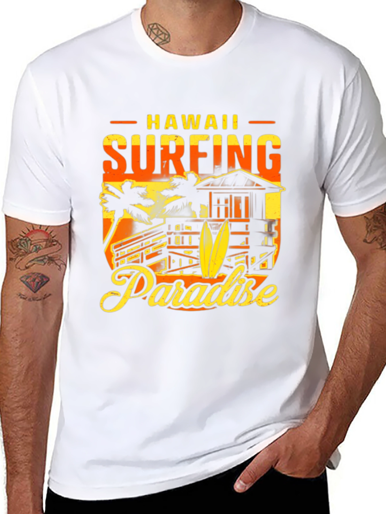 Hawaii Surfing Paradise Graphic T-Shirt