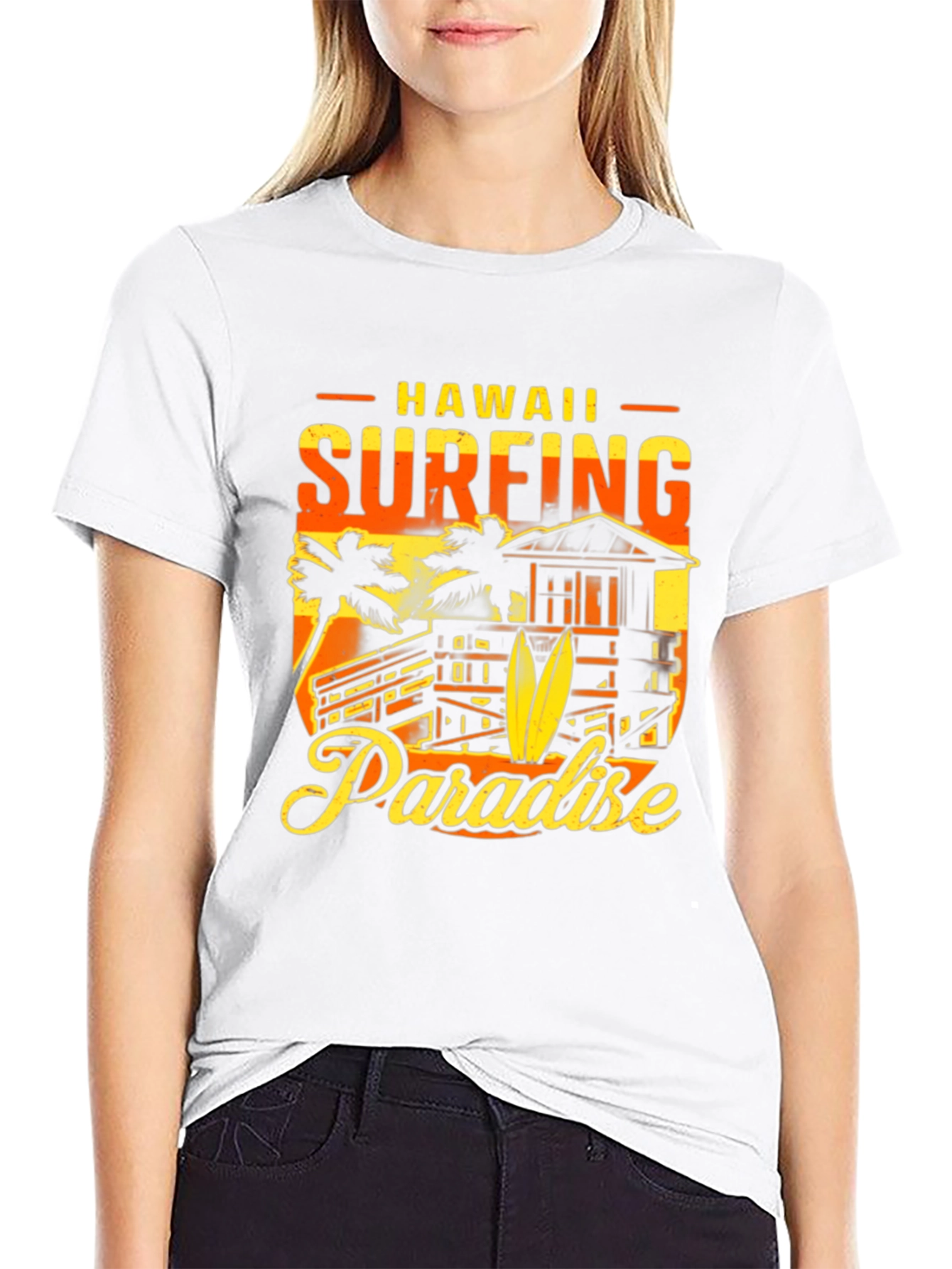 Hawaii Surfing Paradise Graphic T-Shirt