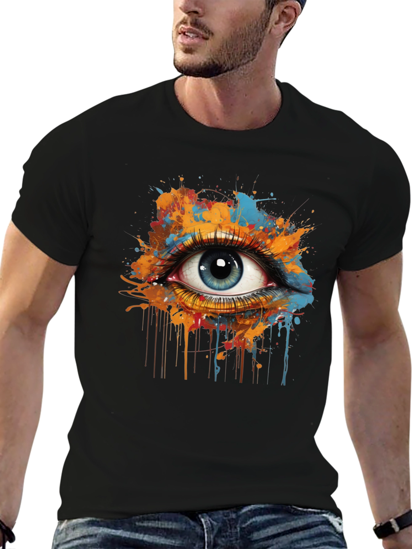 Eye Splash Graphic Tee - Modern Art T-Shirt