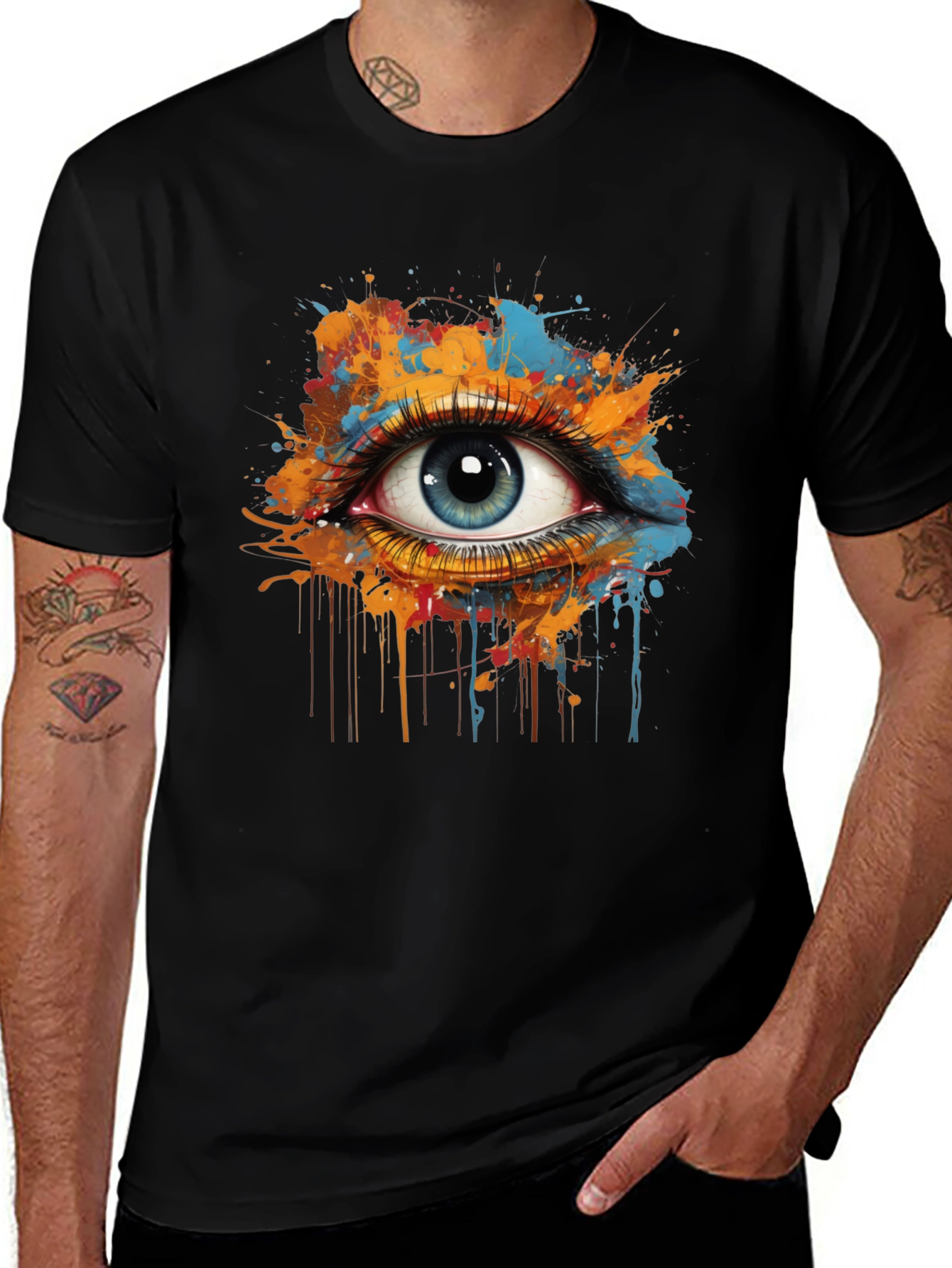 Eye Splash Graphic Tee - Modern Art T-Shirt