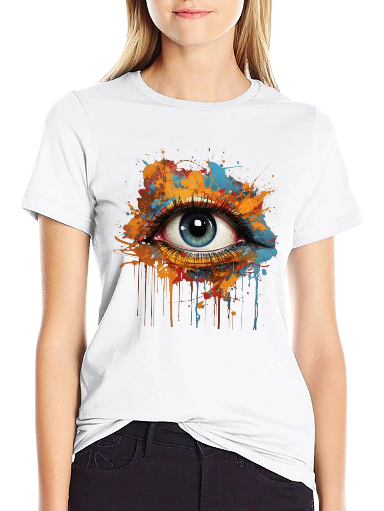 Eye Splash Graphic Tee - Modern Art T-Shirt