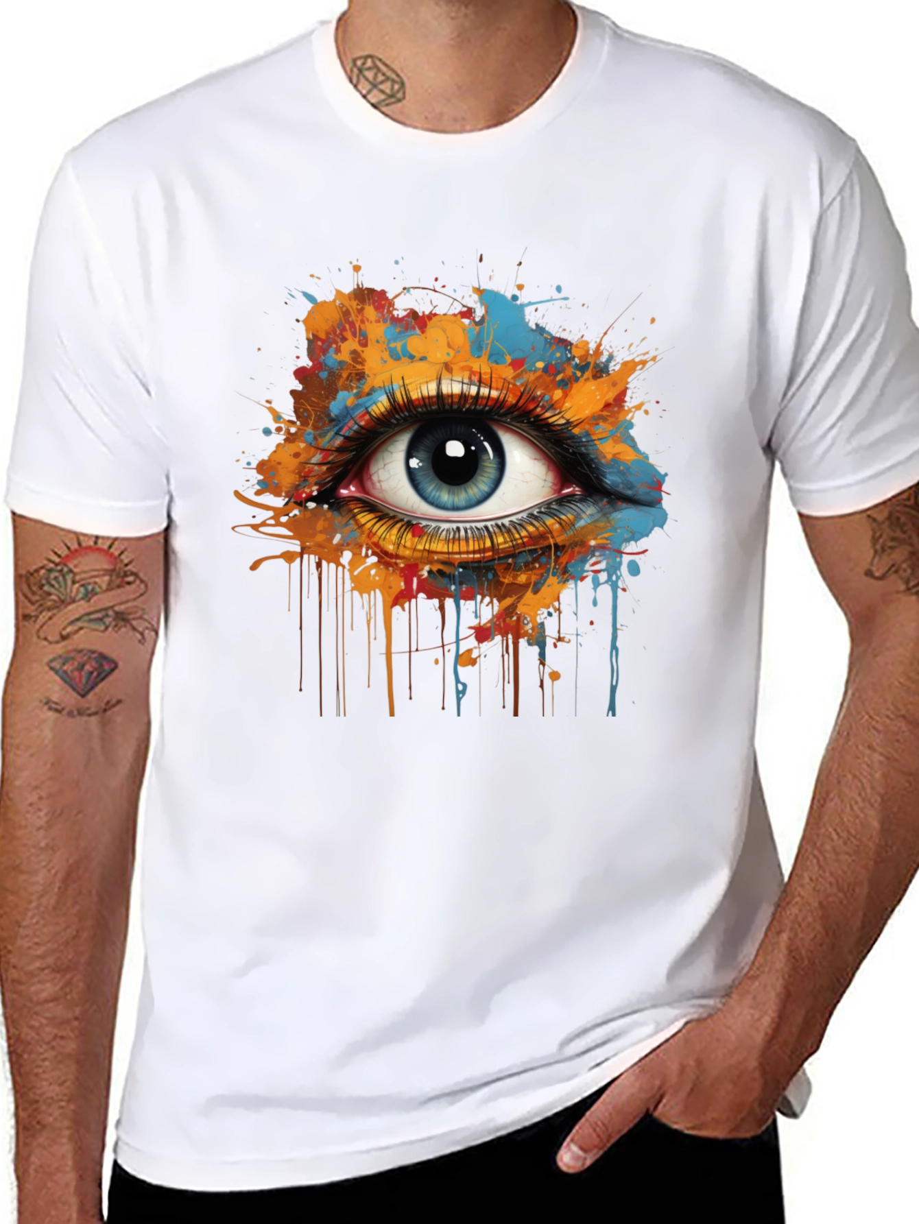 Eye Splash Graphic Tee - Modern Art T-Shirt