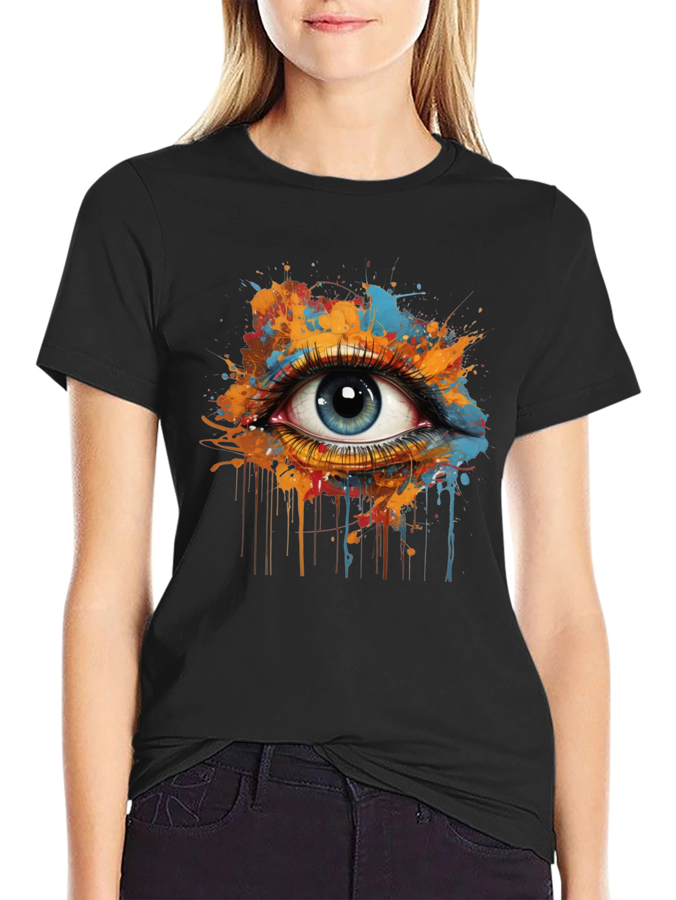 Eye Splash Graphic Tee - Modern Art T-Shirt