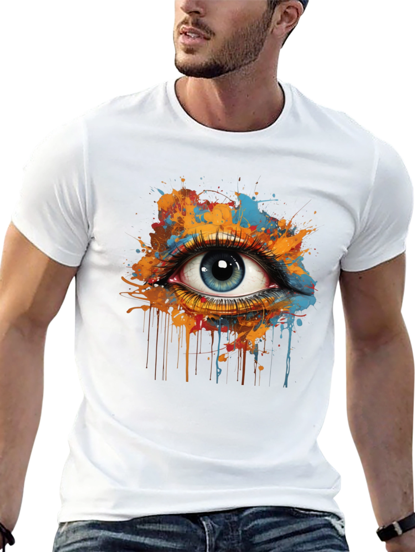 Eye Splash Graphic Tee - Modern Art T-Shirt