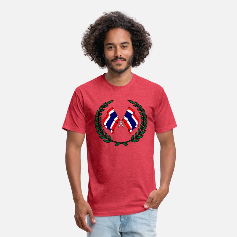 Flags Thailand in laurel wreath