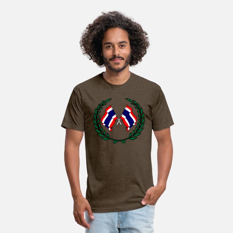 Flags Thailand in laurel wreath