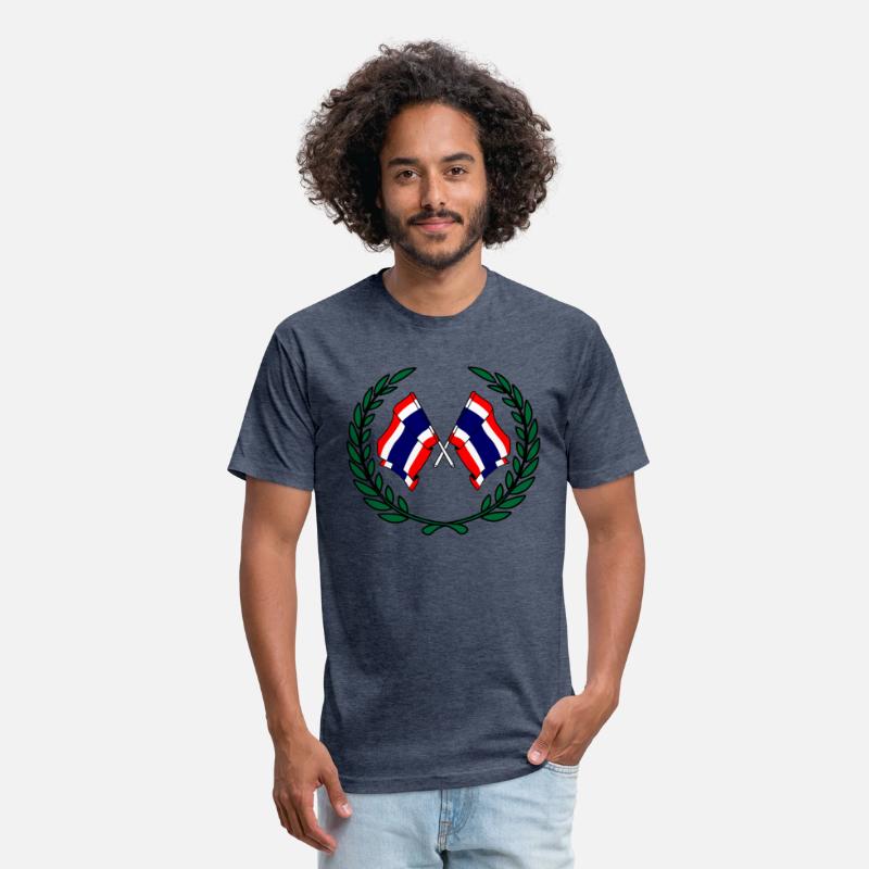 Flags Thailand in laurel wreath