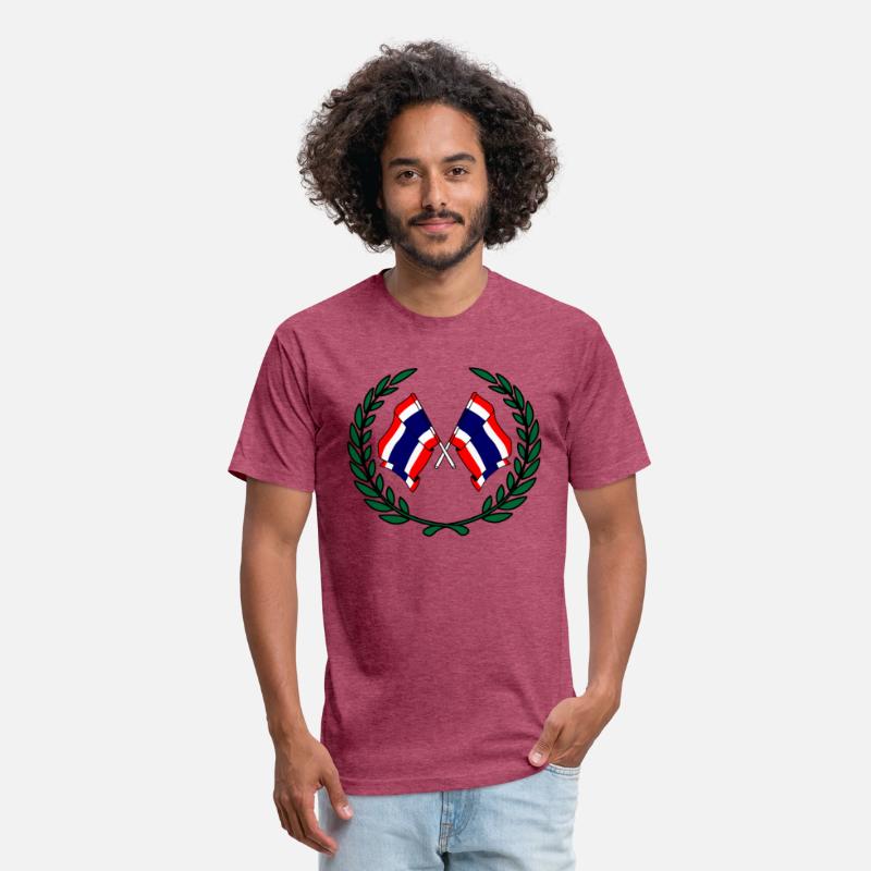 Flags Thailand in laurel wreath