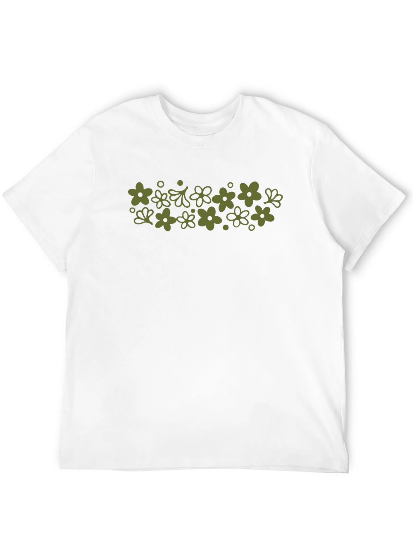 Retro Flower Power Print Black T-Shirt