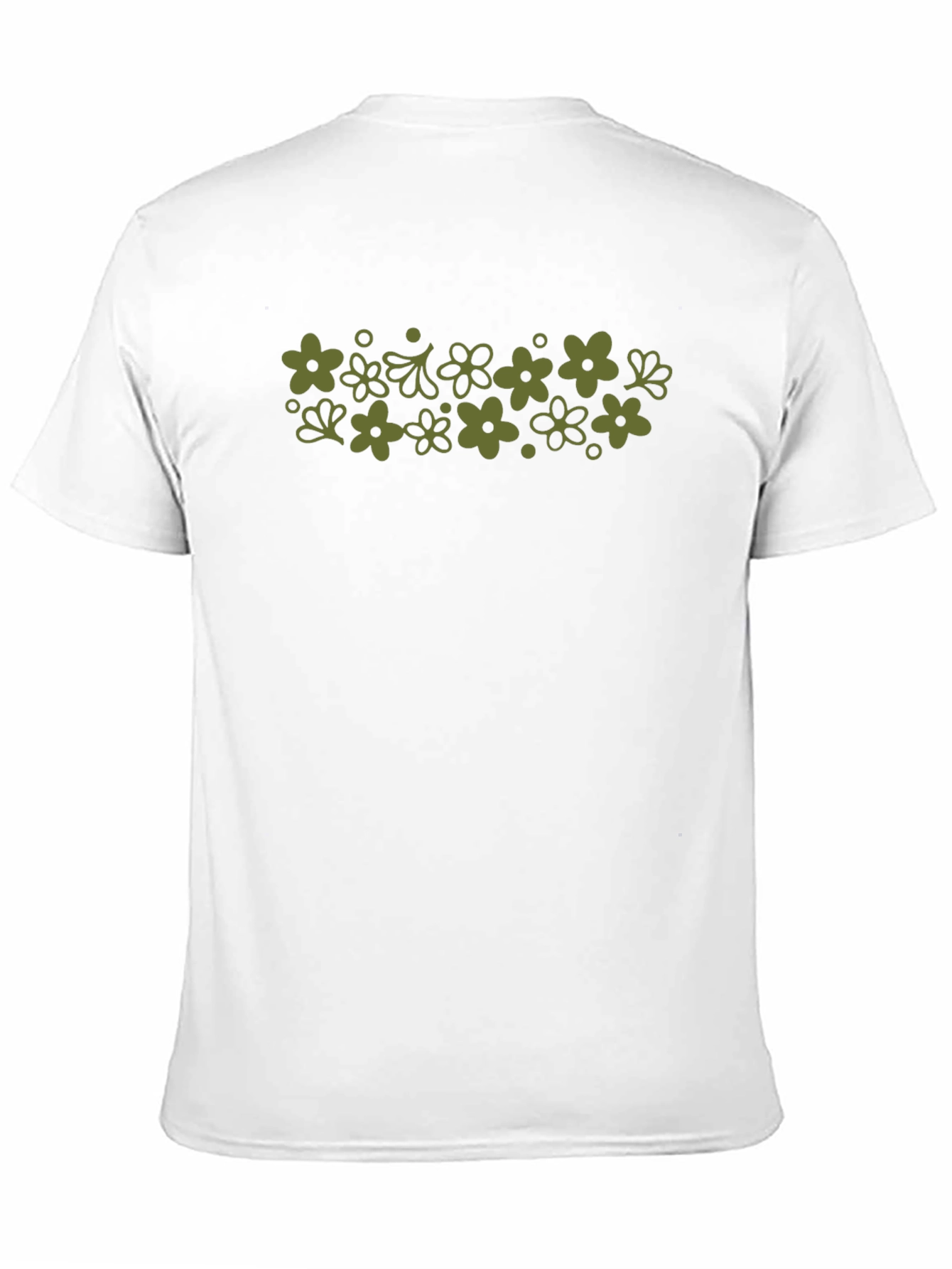 Retro Flower Power Print Black T-Shirt