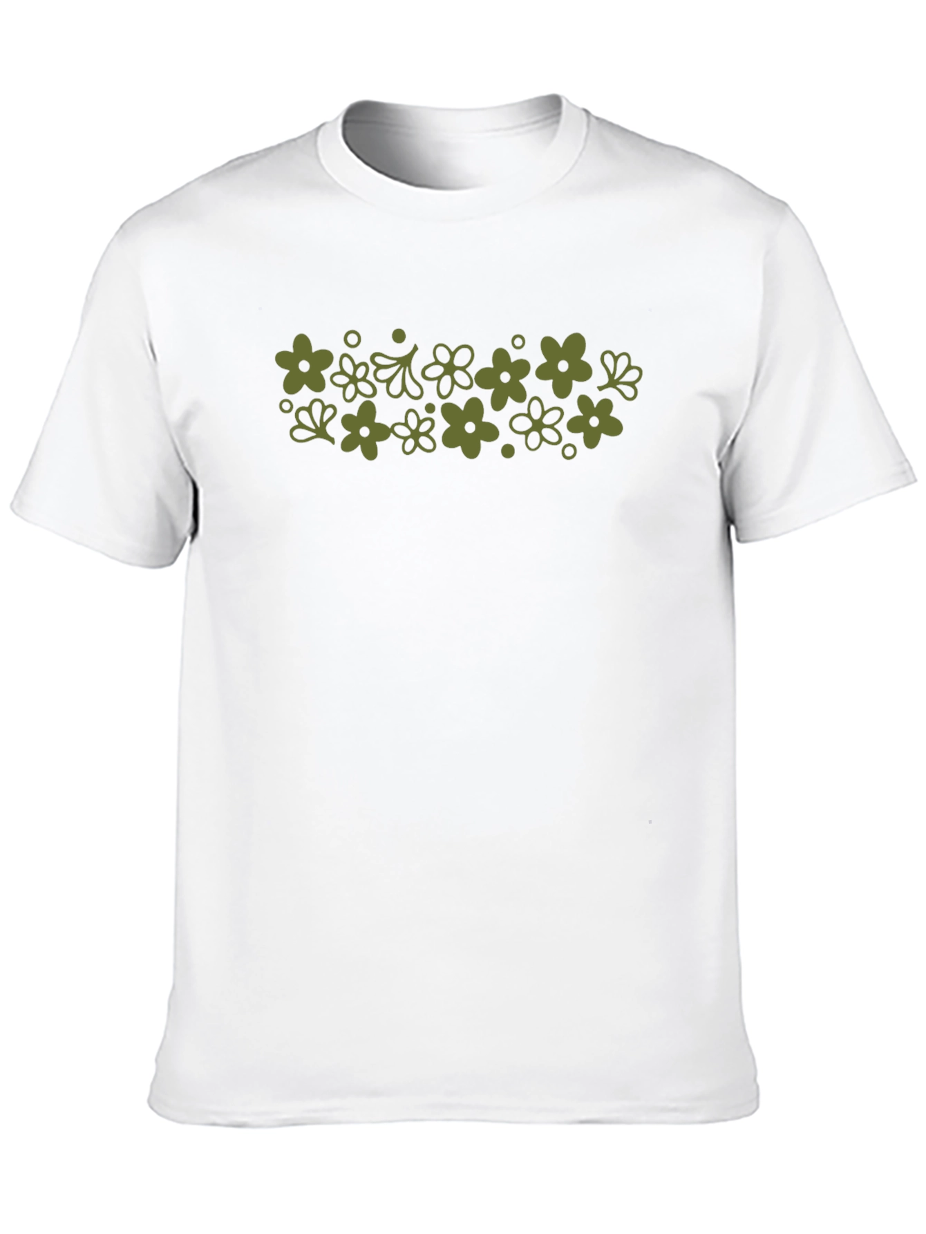 Retro Flower Power Print Black T-Shirt