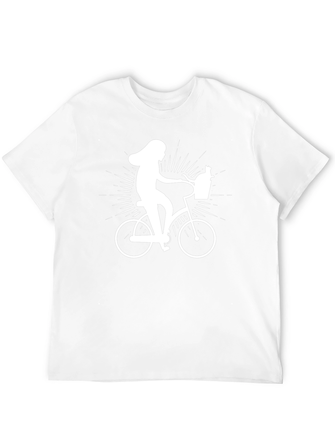 Whimsical Bike Ride T-Shirt - Cat in Basket!