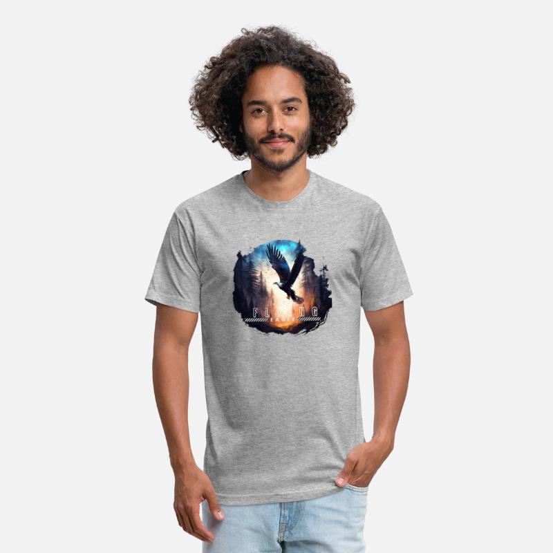 Forest and flying eagle