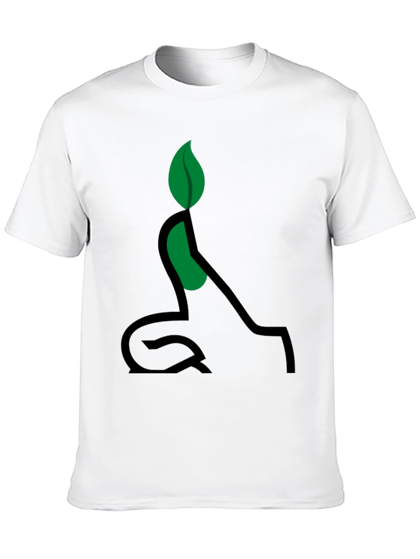 Eco-Friendly Plant Yoga T-Shirt - Black