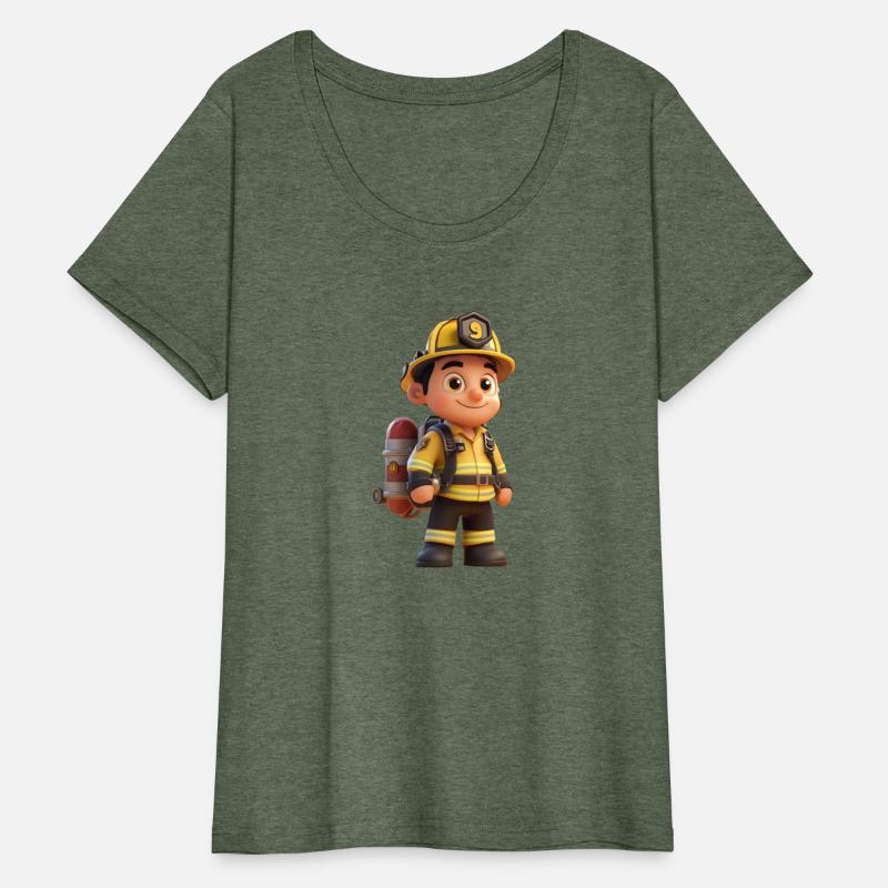 Friendly Firefighter Cartoon Character