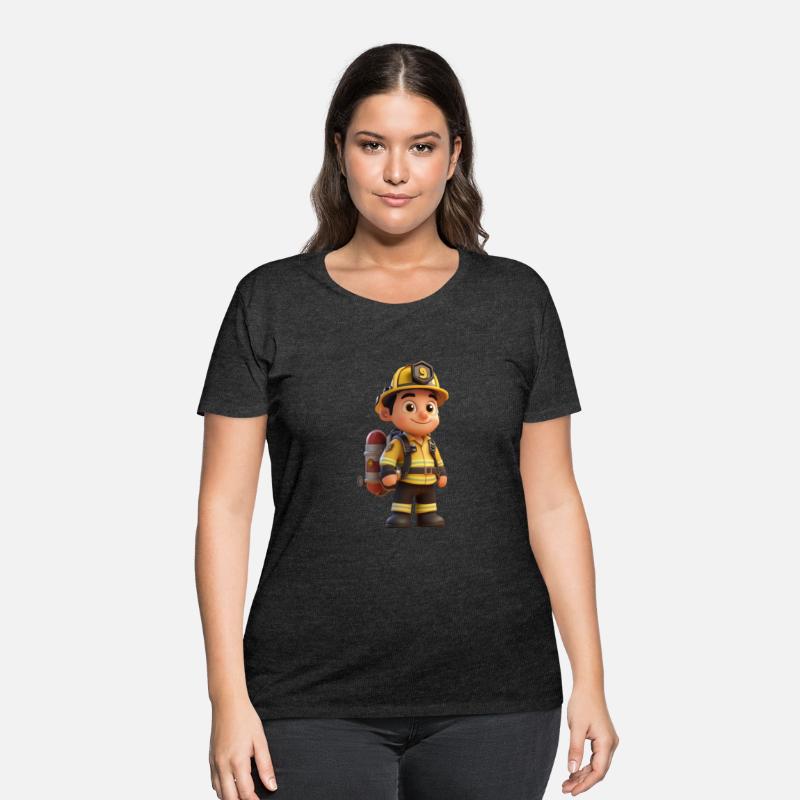 Friendly Firefighter Cartoon Character