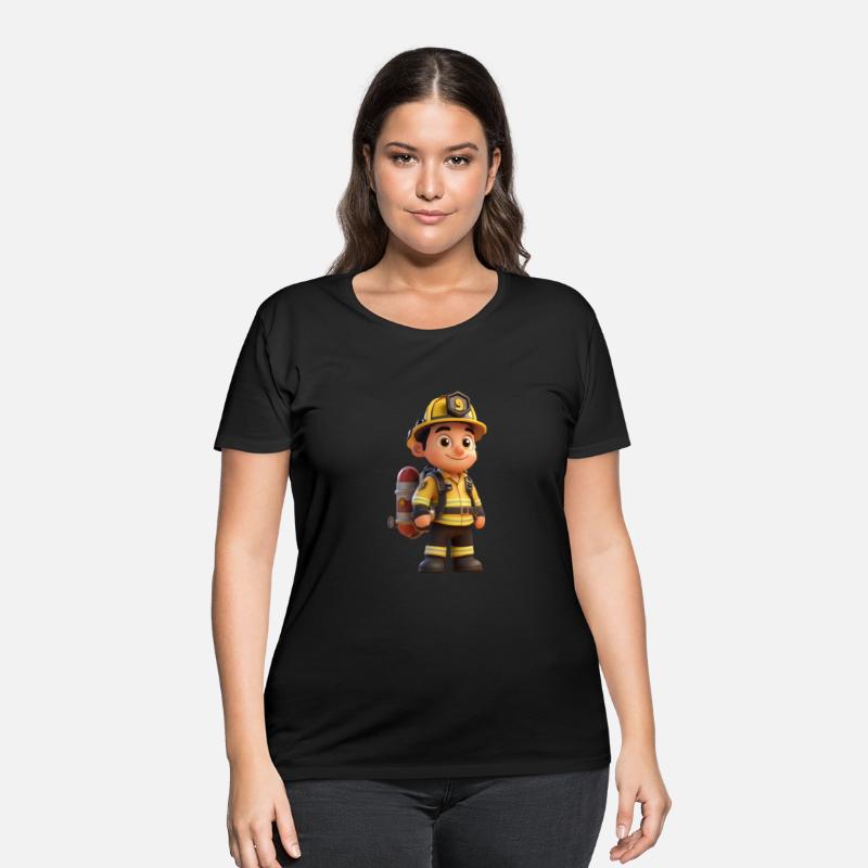 Friendly Firefighter Cartoon Character
