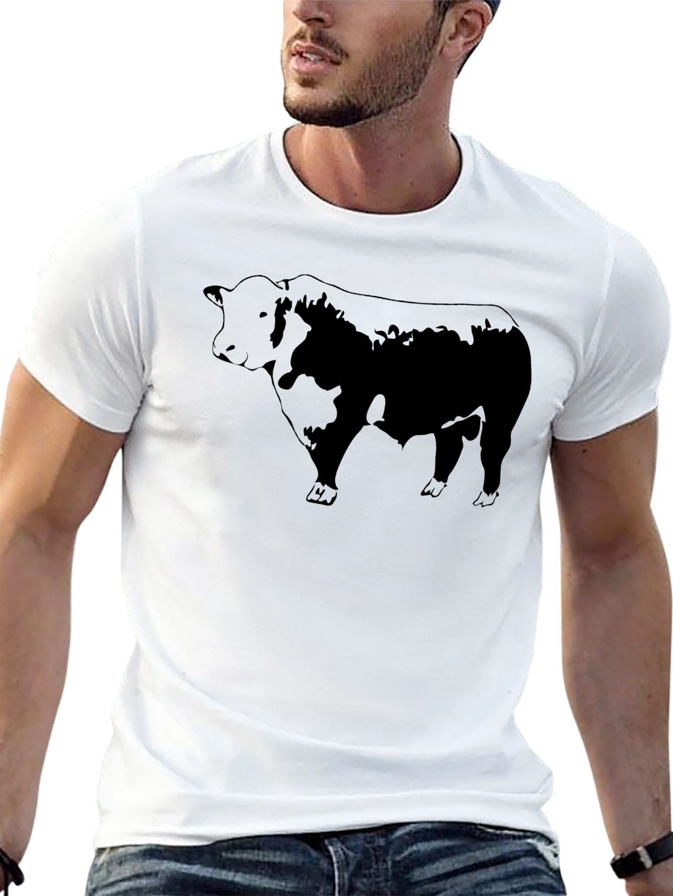Black Bull Graphic Tee - Mens Crew Neck T-Shirt